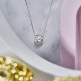 1 Carat Moissanite Bezel Set Slider Necklace