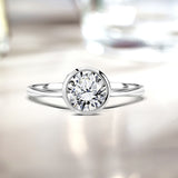 Certified 1 Carat Round Lab Diamond Bezel Engagement Ring
