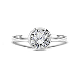 1.10 Carat Round Cut Moissanite Halo Engagement Ring