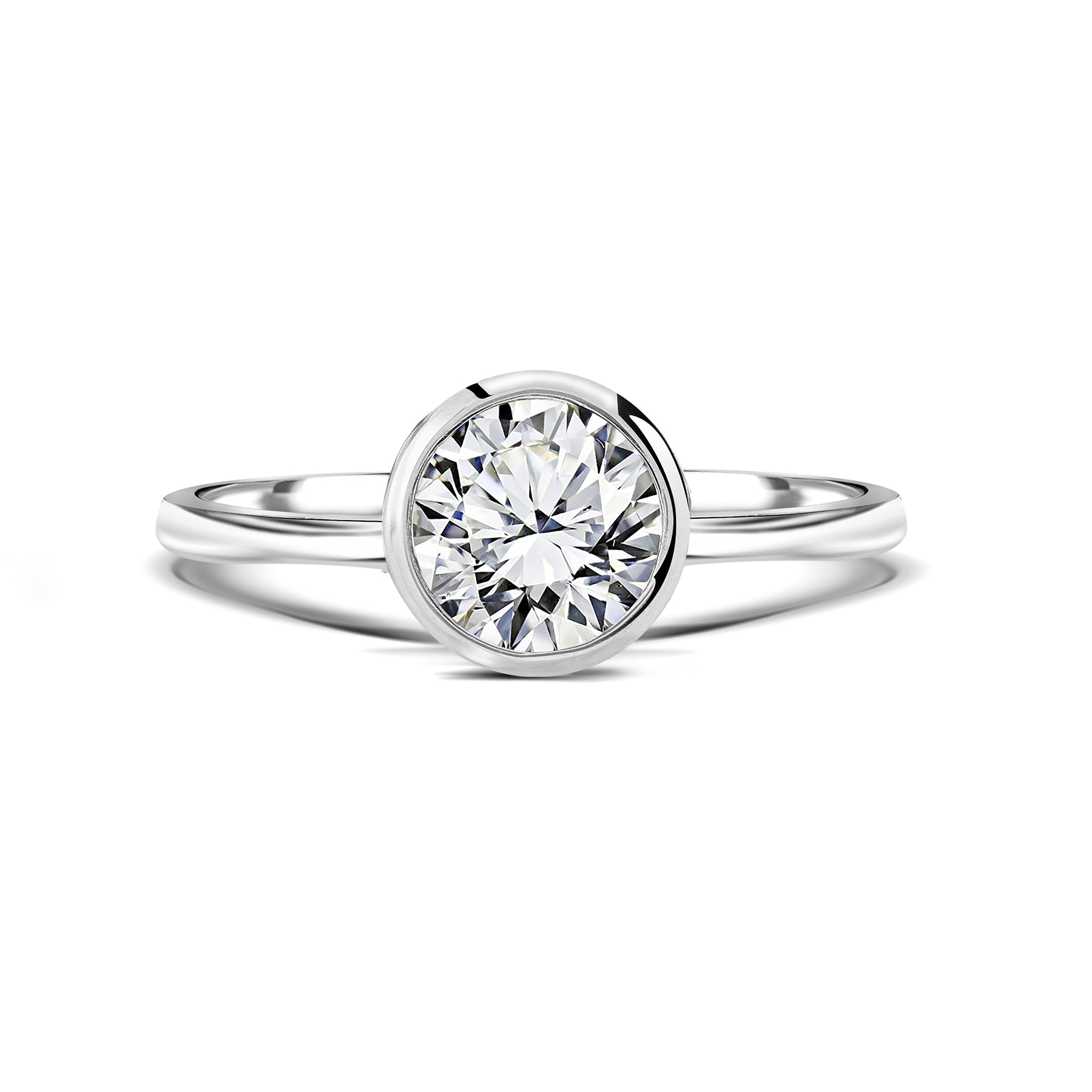 1.10 Carat Round Cut Moissanite Halo Engagement Ring
