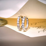 Lab Grown Diamond Hoop Earrings - Round Cut Classic Hoop Earrings for Everyday Jewelry - Gold Plating