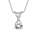 Captivating 1 Carat Teardrop Moissanite Pendant Necklace in 18K White Gold Plating over Silver