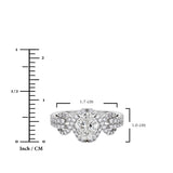 JeenMata 2 Carat Oval Cut Lab Grown Diamond - Engagement Rings in 18K White Gold Plating for Women