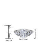 JeenMata 2.5 Carat Oval Cut Moissanite - Multi-Stone Engagement Ring in 18K White Gold Plating for Women