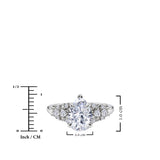 JeenMata 2.5 Carat Pear Cut Moissanite - Multi-Stone Engagement Ring in 18K White Gold Plating for Women