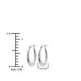 White Gold Plated Classic Hoop Earrings for Women, Lightweight Stainless Steel Earrings, Birthday Gift for Her