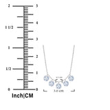 5-Stone Round Cut Cubic Zirconia Station Necklace for Women, Cascading Drop Pendant Necklace in 18K White Gold Plating, Everyday Jewelry Gift