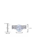 JeenMata 3.5 Carat Oval Cut Moissanite - Butterfly Infinity Engagement Ring in 18K White Gold Plating for Women