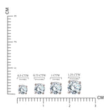 Lab Diamond Round Shaped Solitaire Stud Earrings