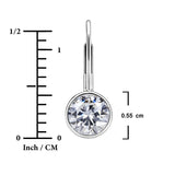 Lab Diamond Bezel Set Leverback Drop Earrings