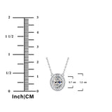 2 Carat Classic Oval Filigree Moissanite Pendant Necklace - in 18K White Gold Plating for Women