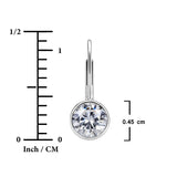 Lab Diamond Bezel Set Leverback Drop Earrings