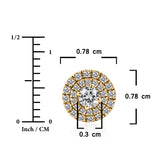Lab Diamond 0.5 Ct Round Cut Halo Stud Earrings