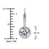 Lab Diamond Bezel Set Leverback Drop Earrings