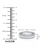 10 Carat Emerald Cut February Birthstone - Multicolor Eternity Wedding Band - Amethyst & Cubic Zirconia Rings in 18K White Gold Plating for Women
