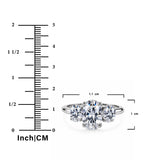 3 Carat Three Stone Oval Cut Moissanite Engagement Ring, Elegant Elongated Ring in 18K White Gold Plating for Women