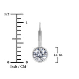 Lab Diamond Bezel Set Leverback Drop Earrings