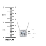 2 Carat Art Deco-Inspired Princess Cut Moissanite Pendant - in 18K White Gold Plating Necklace for Women