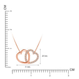 Lab Diamond Interlocking Heart Shape Necklace