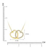 Lab Grown Diamond Interlocking Heart Shape Pendant Necklace