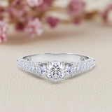 Certified 1 Ct Round Lab Diamond Classic Three Stones Engagement Ring