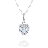 Forever Heart 1.10 Carat Moissanite Pendant Necklace in 18K White Gold Plating over Silver