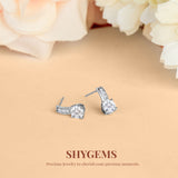 Charming 1 Carat Round Moissanite Earrings in 18K White Gold Plating over Silver