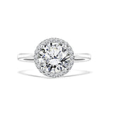 1.10 Carat Round Cut Moissanite Halo Engagement Ring