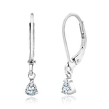 Pear Shaped Certified Lab Diamond Drop Earrings - Classic Dangle Design in 18K White Gold Over Silver - Women's Earrings Jewelry