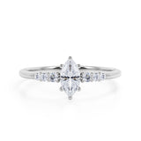 0.8 Carat marquise cut Moissanite Engagement Ring in 18k Rose Gold Over Silver