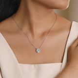 2 Carat Halo Moissanite Vintage Inspired Pendant Necklace