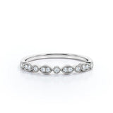 0.25 Carat April Birthstone Art-Deco Wedding Band