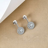1 Carat Lab Diamond Halo Drop Earrings