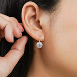 1 Carat Lab Diamond Halo Drop Earrings