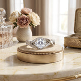 1 Ct Round Lab Diamond Half Eternity Twisted Engagement Ring