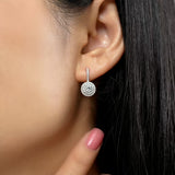 1 Carat Lab Diamond Halo Drop Earrings