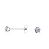 Certified 0.5 Carat Cushion Cut Moissanite 4 Prong Solitaire Stud Earrings In 18K Rose Gold Plating Over Silver