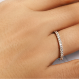 Lab Grown Diamond Eternity Ring - Timeless Promise Gift for Women - in 18K White Gold Plating Wedding Rings