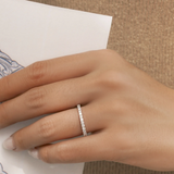 Lab Grown Diamond Eternity Ring - Timeless Promise Gift for Women - in 18K White Gold Plating Wedding Rings