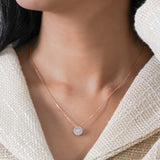 Lab Diamond 1 Carat Round Cut Double Halo Pendant Necklace