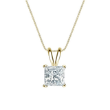 Certified Beautiful 1 Carat Princess Cut Moissanite Pendant Necklace In 18K White Gold Plating Over Silver
