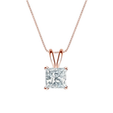 Certified Beautiful 1 Carat Princess Cut Moissanite Pendant Necklace In 18K White Gold Plating Over Silver
