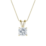 Certified Lovely 1 Carat Cushion Cut Moissanite Pendant Necklace In 18K White Gold Plating Over Silver