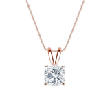 Certified Lovely 1 Carat Cushion Cut Moissanite Pendant Necklace In 18K White Gold Plating Over Silver