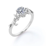 1 Ct Round Moissanite Vine Engagement Ring