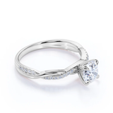 1.25 Ct Round Moissanite Twisted Engagement Ring
