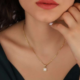 Beautiful 1 Carat Opal Solitaire Pendant Necklace