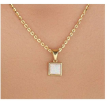 Beautiful 1 Carat Opal Solitaire Pendant Necklace