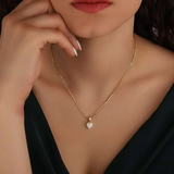 Beautiful 1 Carat Opal Solitaire Pendant Necklace