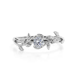 Nature Inspired 0.33 CT TDW Round Cut Diamond Solitaire Engagement Ring  for Her